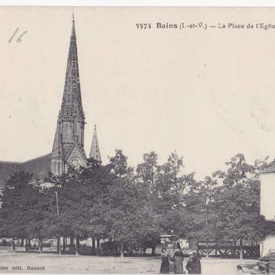 Place de l'église en 1916